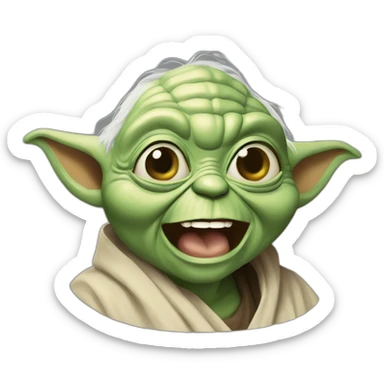 Master yoda laughs hysterically loudly sticker