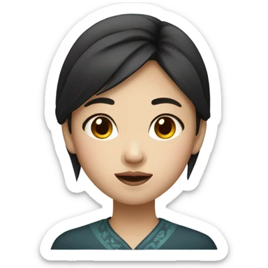 chinese girl with black eyes sticker