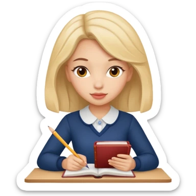 Coquette girl studyng sticker