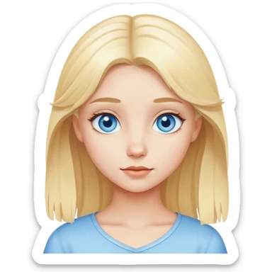 cute blonde girl character with blue eyes sticker