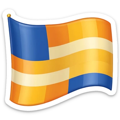 A flag whit darkblue, blue, white, yellow and orange and has 5 stripes white in the middle, blue in next to white left, yellow next to white right, orange next to yellow right, dark blue next to blue left💙🩵🤍💛🧡follow the sticker