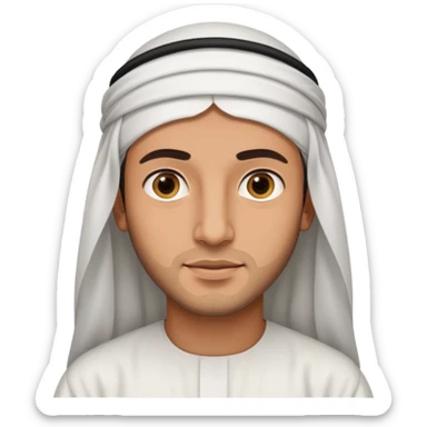 Emirati guy wearing white sticker