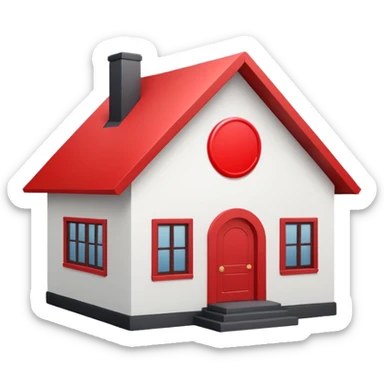 house with cancel slash circle over top like it's saying "NO HOUSE" sticker