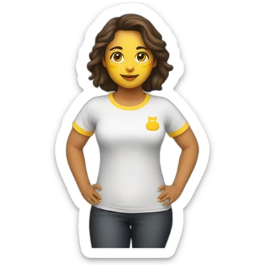 Niña gorda con camiseta amarilla sticker