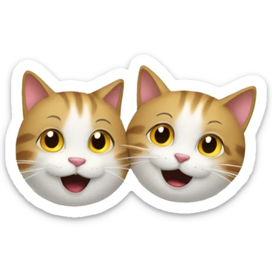 two happy cats buying a house sticker