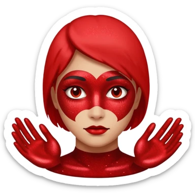 red glitter hacker sticker