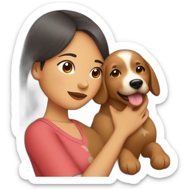 Filipin woman with dog love sticker