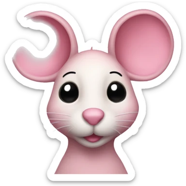 Pink mouse drawing on iPad  sticker