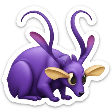 bug eating purple Aardvark sticker