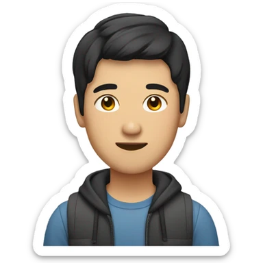 Asian man with short black hair sticker