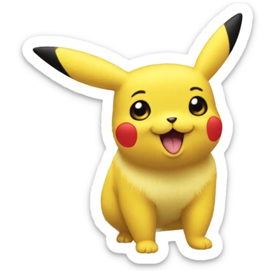 billet de banque avec la tête pikachu sticker