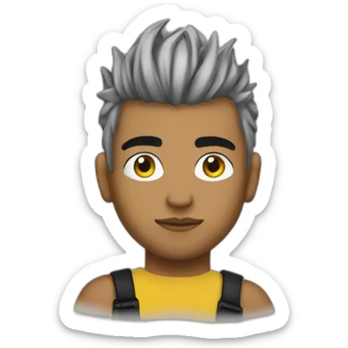 Xxxtentacion with tatoo and black and yellow hair and sticker