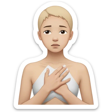 A person stands still, hand on their chest, hesitating between a floating “Yes” and “No.” Their face shows discomfort, but they don’t rush to choose. Nearby, someone looks disappointed but calm. The scene captures **pausing, tolerating discomfort, and making space for others' feelings.** 🚦😣 sticker