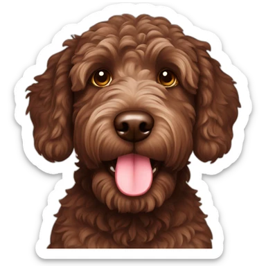 Chocolate labradoodle  sticker