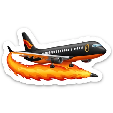 airplane jet fuel fire sticker