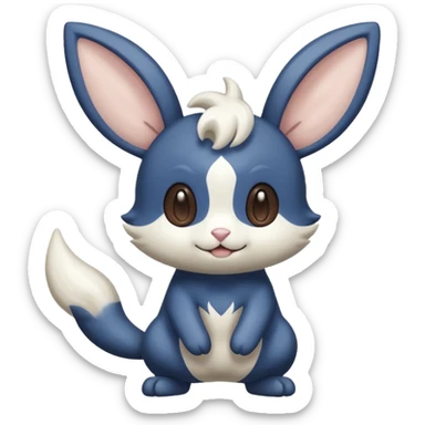 Meowstic-Bunnelby-Minccino-fusion sticker