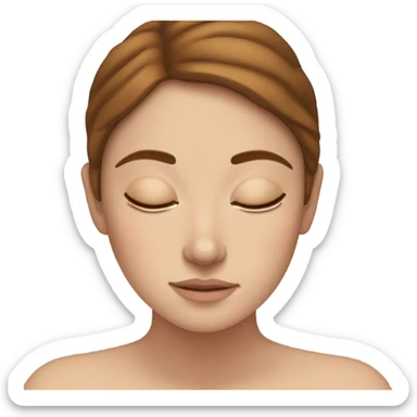 White girl with frekles Brown straight hair sleeping peacfully  sticker