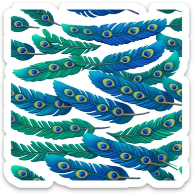 Peacock wing sticker