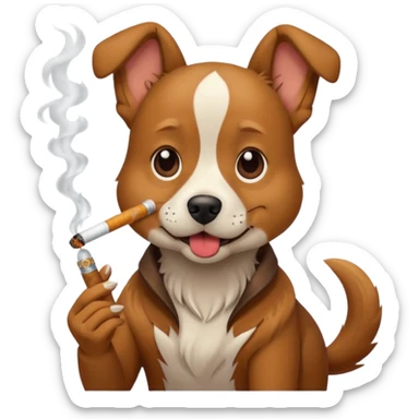 Un chien qui fume sticker