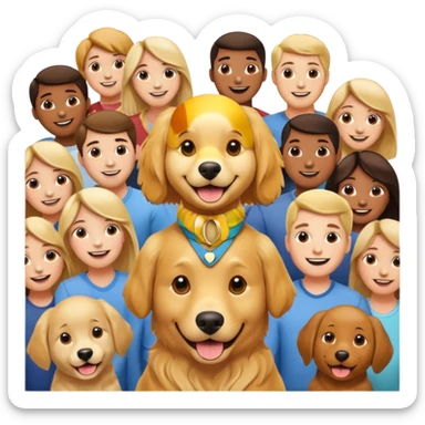 Dog who has lots of humans sticker