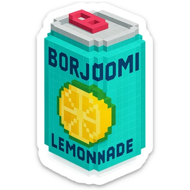 Borjomi lemonade can with a refreshing design sticker