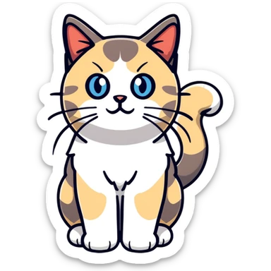 bicolor ragdoll cat face sticker