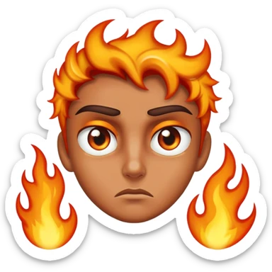 Caliente con llamas en los ojos sticker