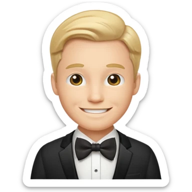 Gentleman bow tie emoji face sticker