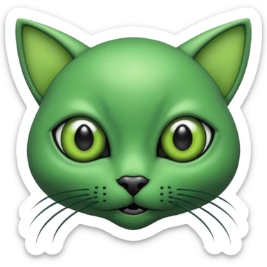 Créame un gato alien verde sticker