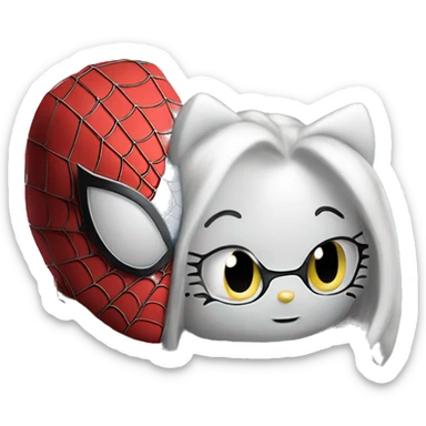 Hello kitty con spiderman sticker