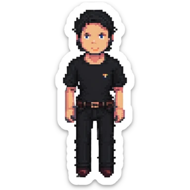 pixel art of a fisherman, just the man, no fishing gear or background sticker