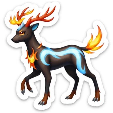 Shiny 4-legged Electrike-Xerneas-Amaura-Houndoom-fusion, full body sticker