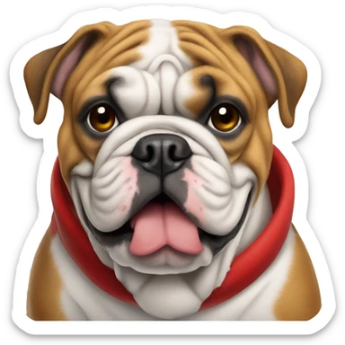 english bulldog in christmas costume  sticker