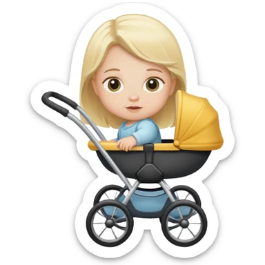 Bébé blond dans une poussette sticker