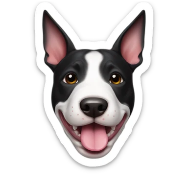 black bull terrier with tongue sticker