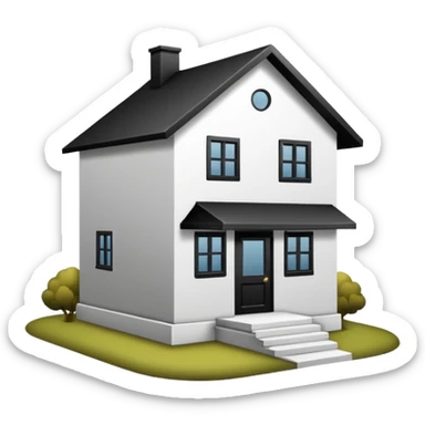 simple house  LINE drawing   sticker