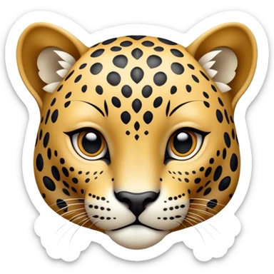 cinematic-noble-baby jaguar-portrait-emoji,-poised-and-elegant,-with-a-sleek,-muscular-build-adorned-with-striking-rosette-patterns-and-intense,-focused-eyes,-simplified-yet-sharp-and-sophisticated-features,-highly-detailed,-glowing-with-a-soft, sticker