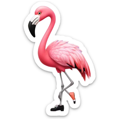 Flamingo with tap dancing shoes sticker