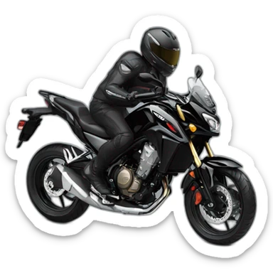 Honda cb500x black color doing a wheelie sticker