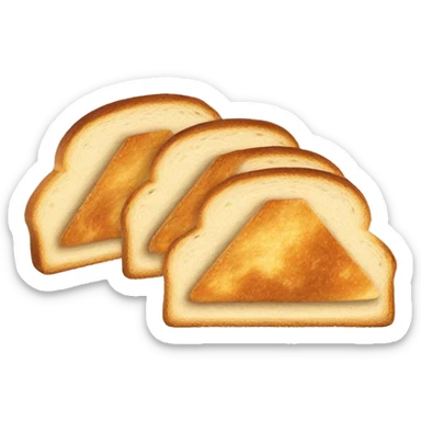 piece of toast cut into 4 triangles sticker