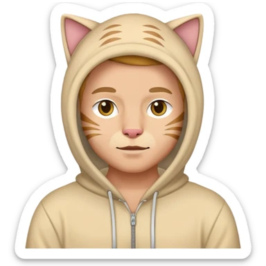 Man wearing a cat onesie sticker