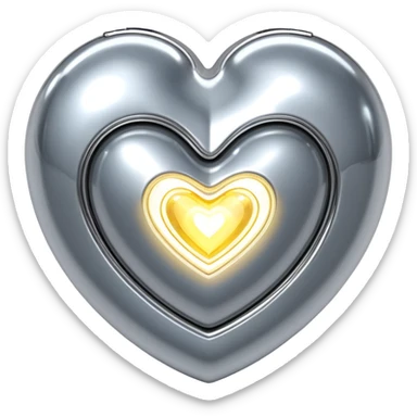 sorayama heart glossy metal parts glow lights inside sfw sticker