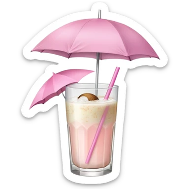 coconut drink with light pink umbrella sticker