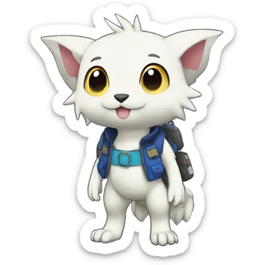cute kawaii cool edgy Digimon-Fakemon-animal full body sticker