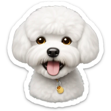 Bichon frise with a silly face sticker