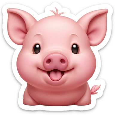 Cinematic Cute Yawning Piglet Portrait Emoji, Head tilted slightly with a dramatic, wide-open yawn, showcasing a soft, delicate rosy-pink hide with tiny droopy ears, round beady eyes barely open in drowsy contentment, Simplified yet irresistibly adorable features, highly detailed, glowing with a soft, cozy glow, high shine, relaxed yet expressive, stylized with a touch of playful whimsy, bright and endearing, soft glowing outline, capturing the essence of a sleepy yet affectionate piglet, so drowsy it feels like it could stretch out of the screen and curl up for a nap! sticker