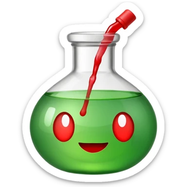 Bouteille de jet 27 avec un liquide vert à l’intérieur et un bouchon rouge sticker