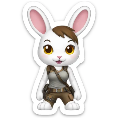 Lara Croft bunny  sticker
