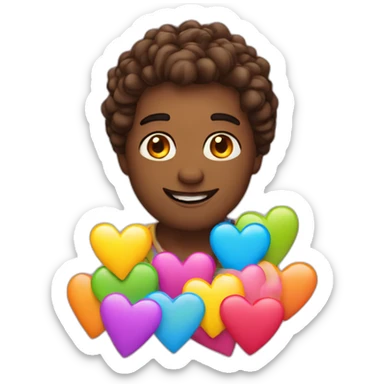 😍 but the hearts are rainbow sticker