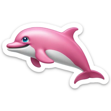 pink dolphin  three eyes sticker